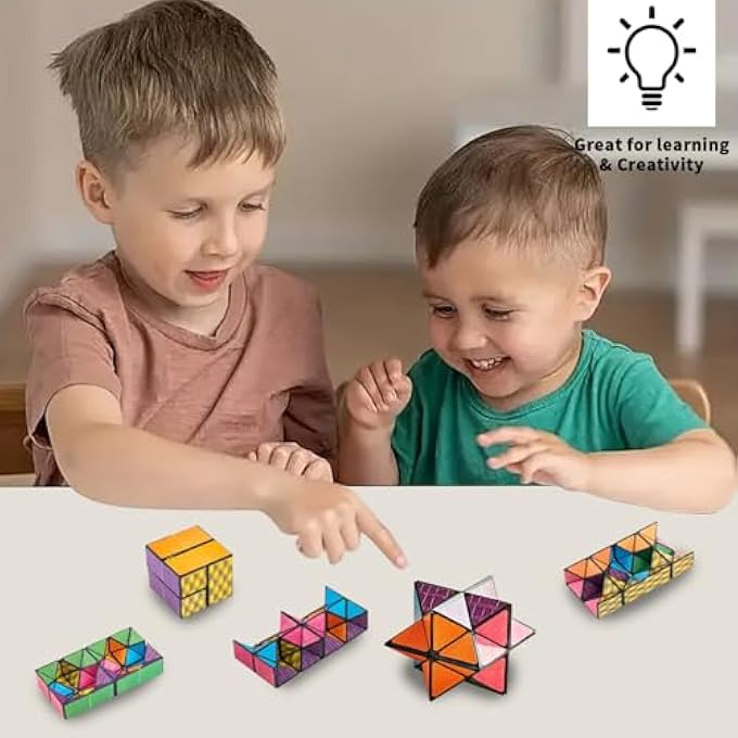 3D CUBE, FUNNY GEOMETRIC CHANGEABLE CUBE ANTI STRESS HAND FLIP PUZZLE CUBE CREATIVE KIDS ADULTS ANXIETY FIDGET TOYS (DINOSAUR) - Image 3